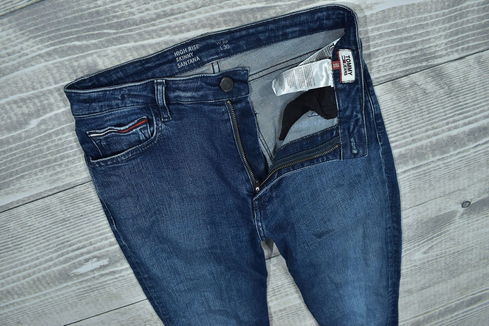 TOMMY HILFIGER High Rise Skinny Santana Jeansy Damskie W28 L30