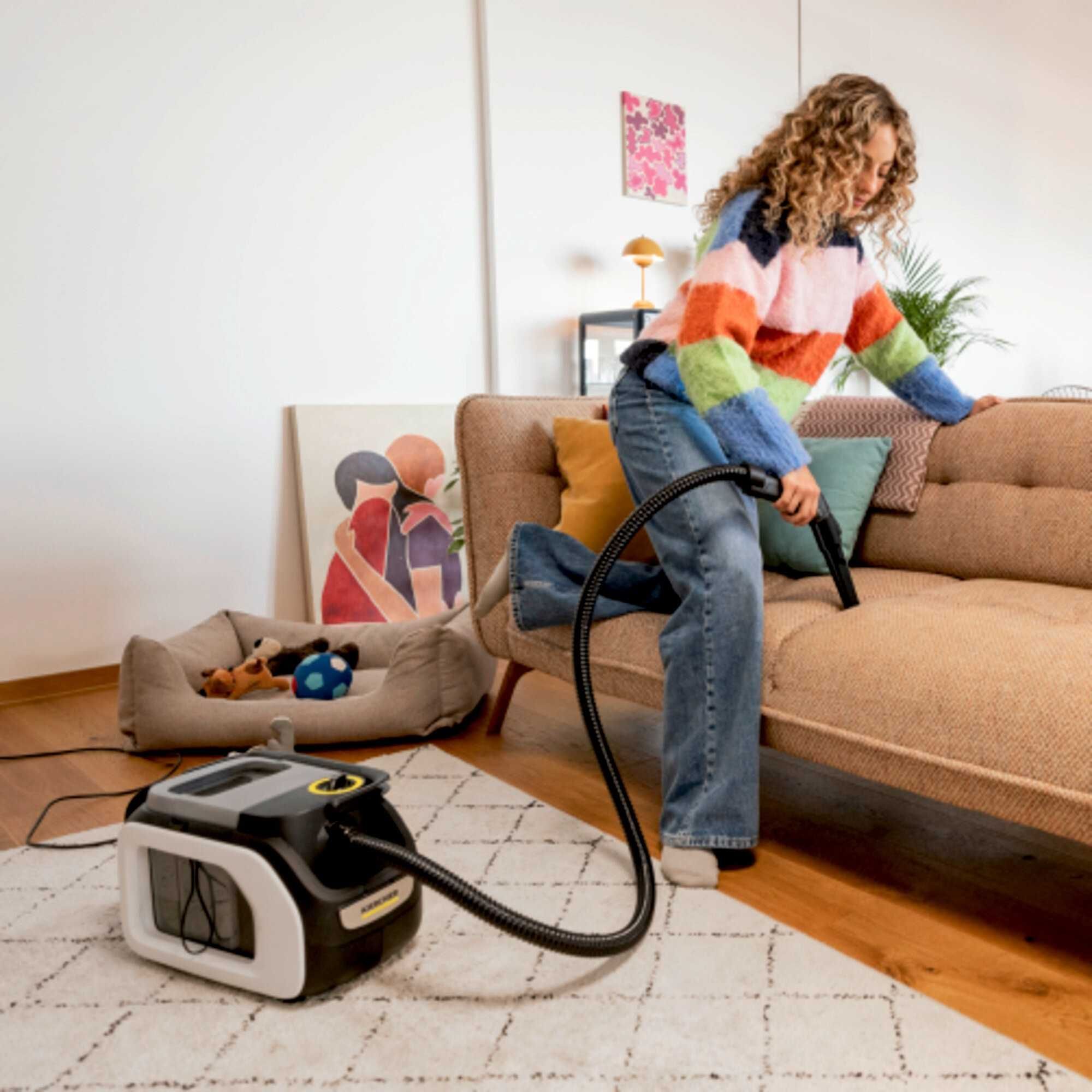 Praktyczny KARCHER SE 3 Compact Home Bezprzewodowy Odkurzacz Piorący