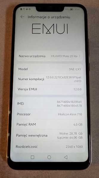 Huawei Mate 20 Lite 4 GB / 64 GB (LTE) złoty