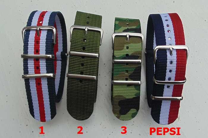 Pasek nylonowy NATO strap do zegarka pepsi 18mm 20mm 22mm