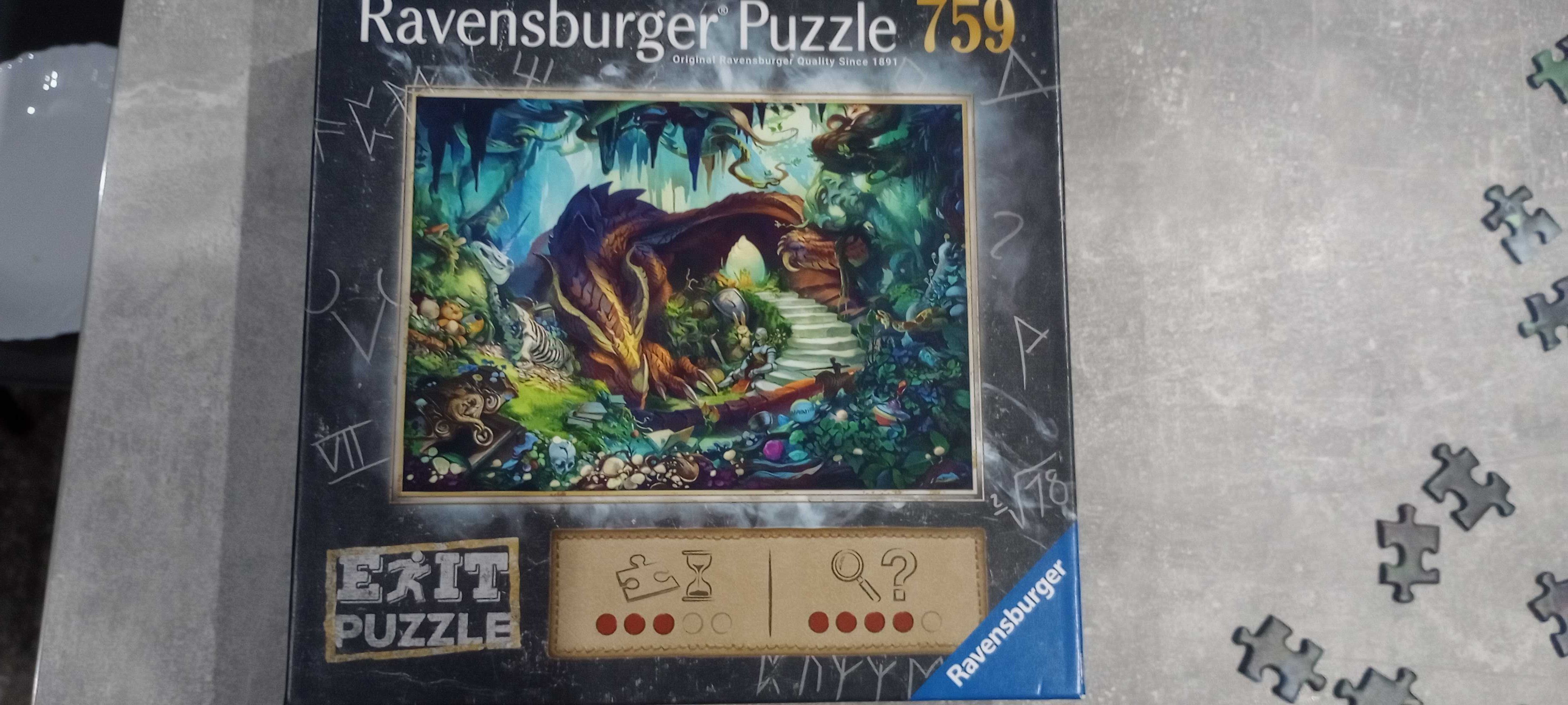 4x zestaw Exit puzzle sztorm studio artysty wataha wilkow smok
