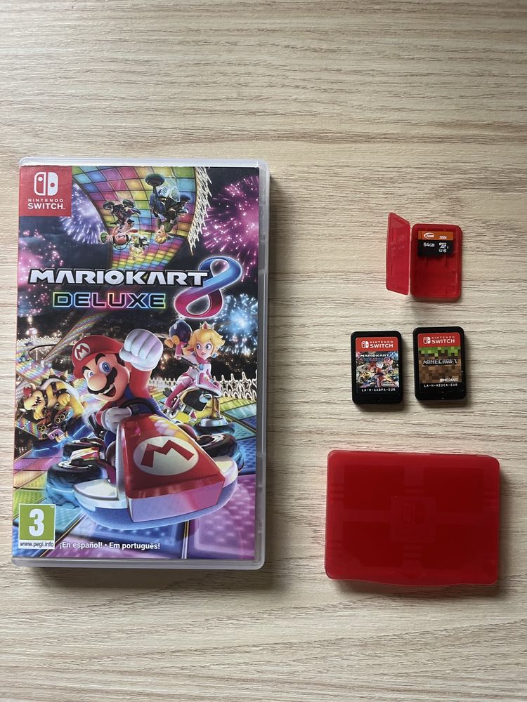 Nintendo Switch e acessórios (incluindo bolsas de transporte)