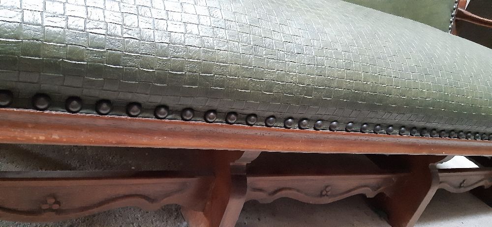 Sofa fotele zielona stylowa retro, vintage, rustykalna 175x55x100