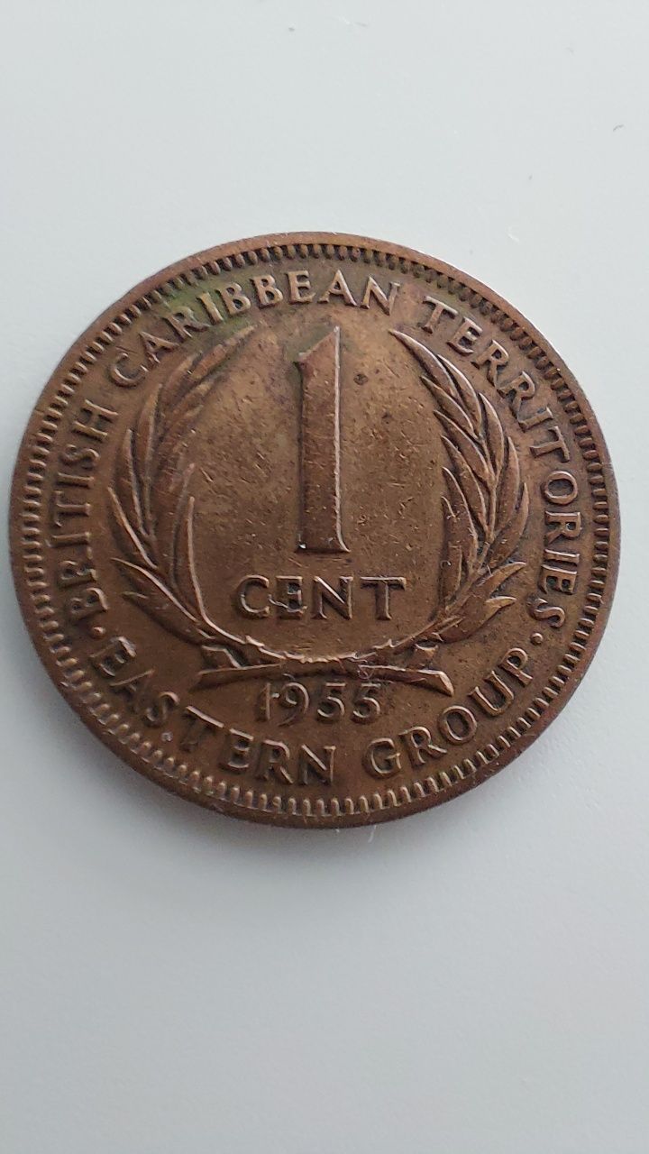 1955 Queen Elizabeth The Second 1 Cent moneta numizmatyka