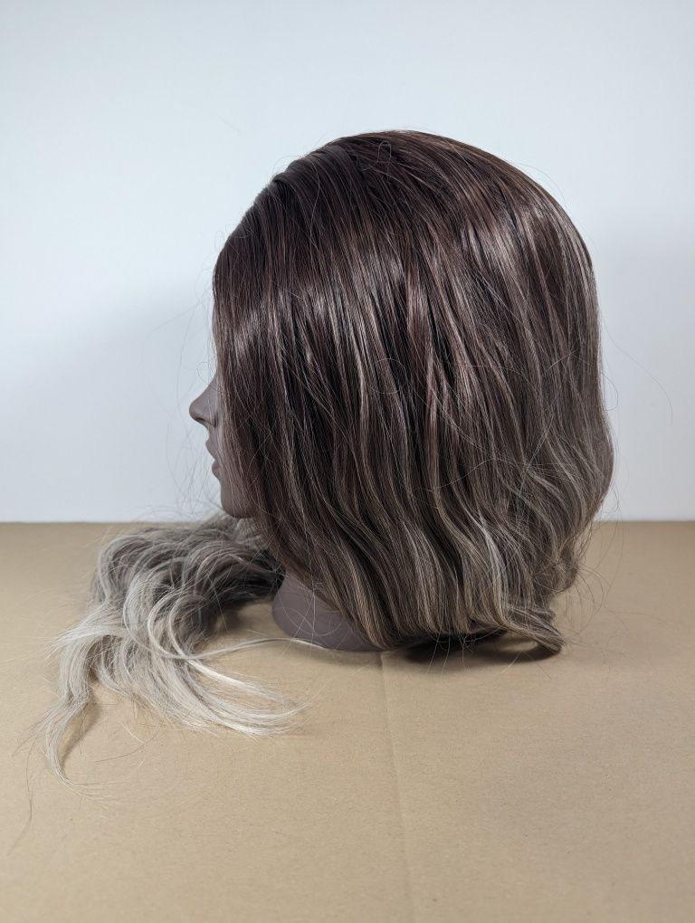 Peruka damska długie włosy ombre ok 60cm fale blond szara