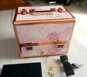 Kuferek PREMIUM ROSE Gold na kosmetyki i lakiery hybryda lampy UV