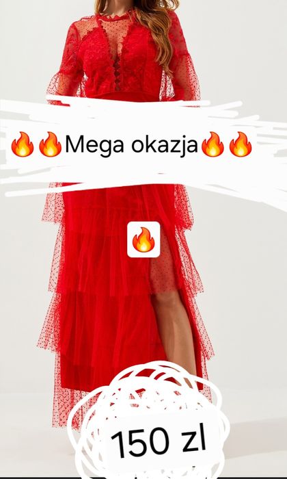 Cudowna czerwona suknia