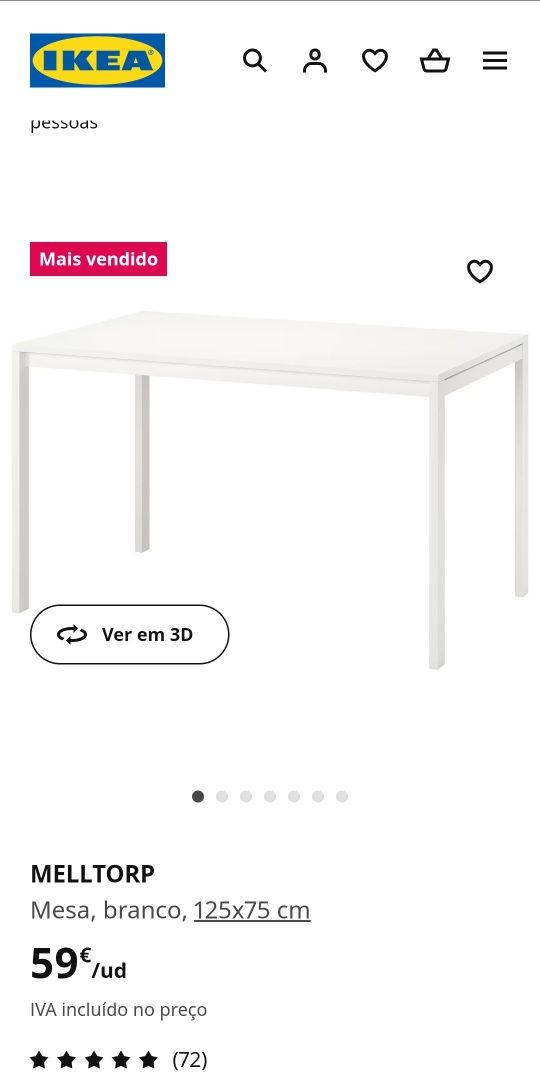 Mesa IKEA de refeições