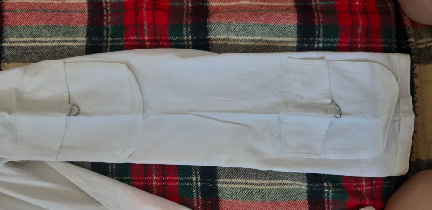 NOWE lniano-bawełniane spodnie roz.38
