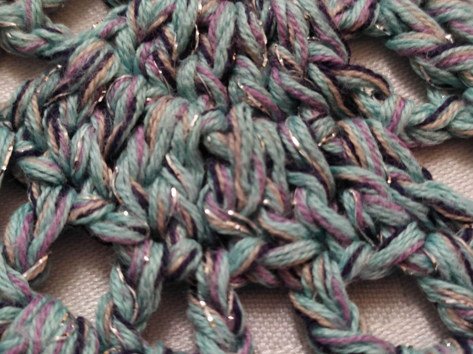 Serweta okrągła szydełkowa, melanż, średnica ok. 80 cm