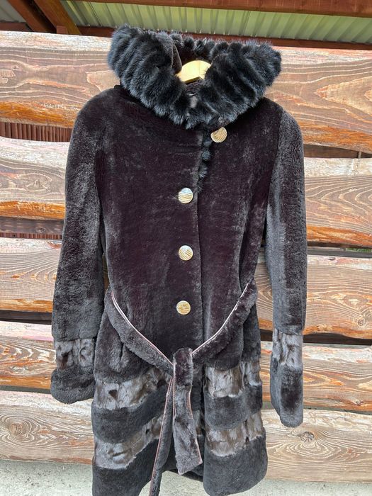 Шуба мутон + норка, S-M