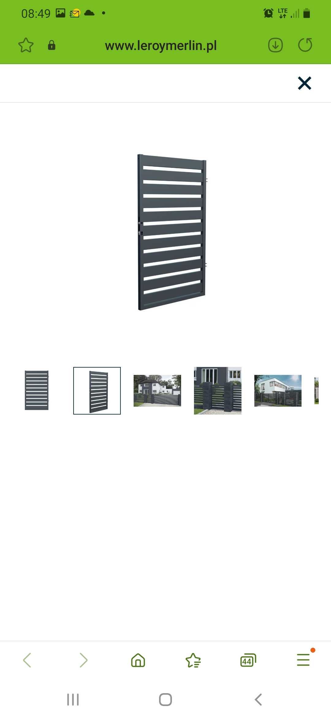 Furtka szafir -ogrodzenie systemowe wym.90×150 cm