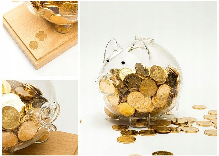 skarbonka świnka dekoracyjna szklana