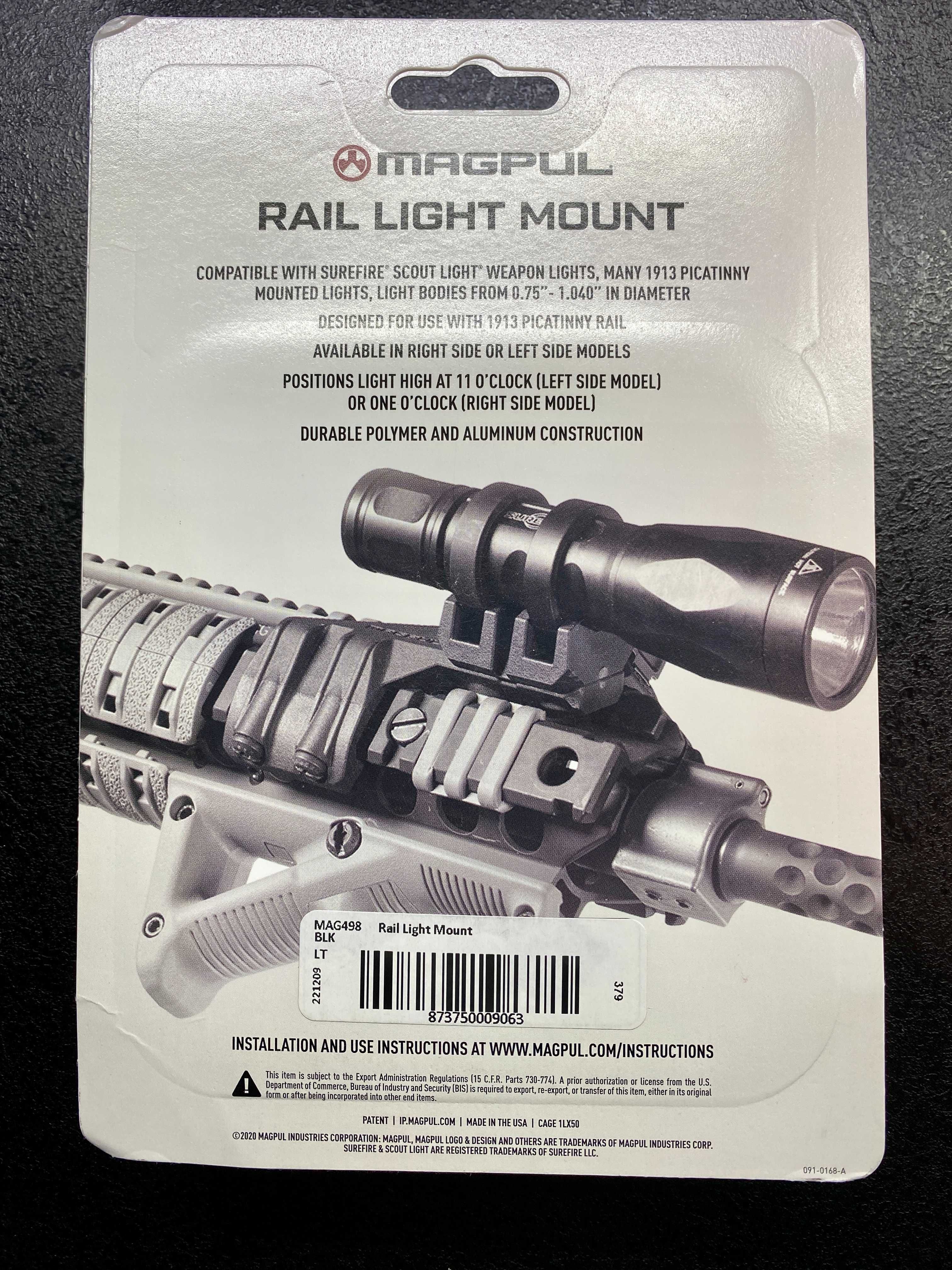 Кріплення ліхтаря Magpul Rail Light Mount на Пікатінні, USA