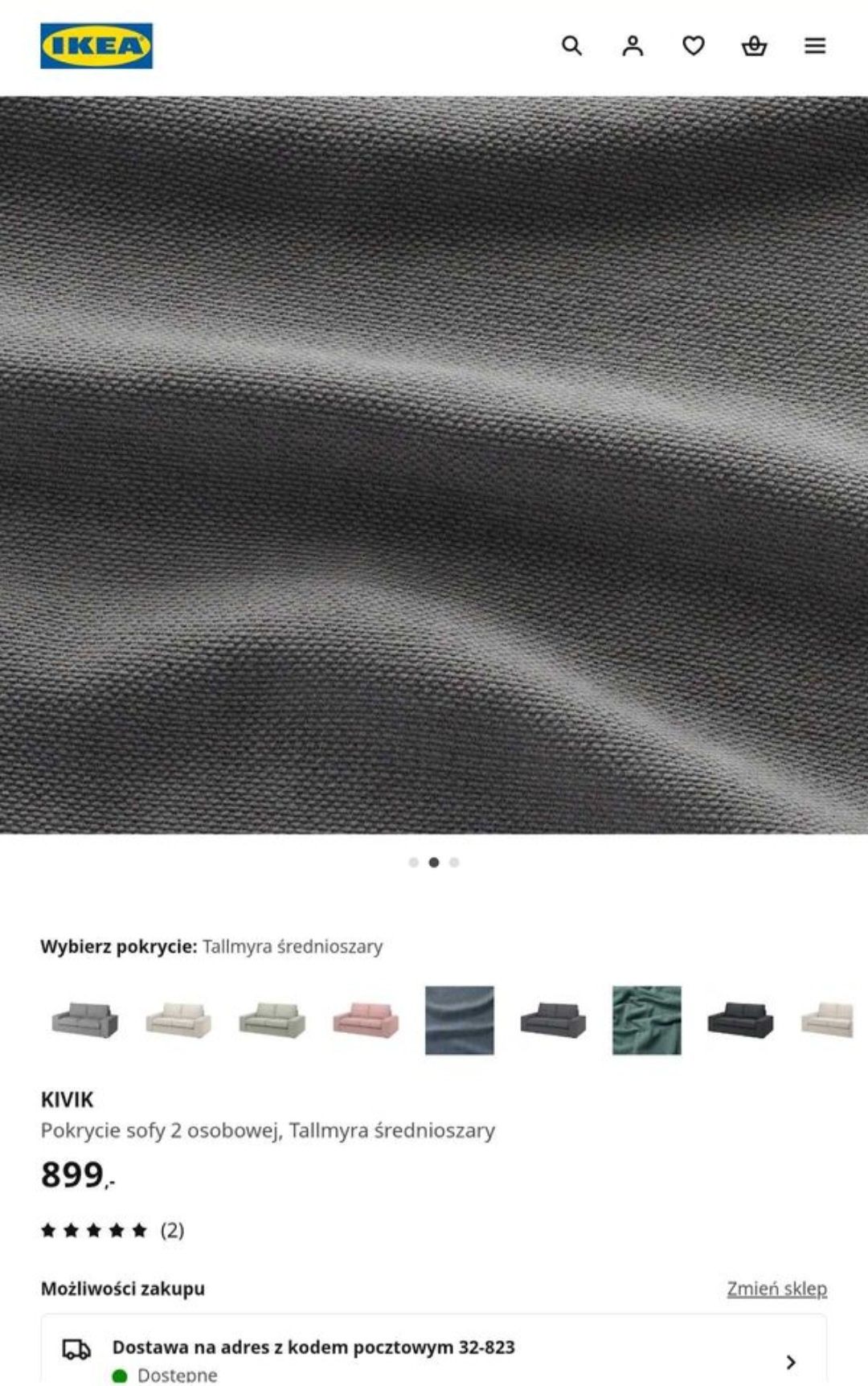 Pokrycie do sofy KIVIK 2 osob.