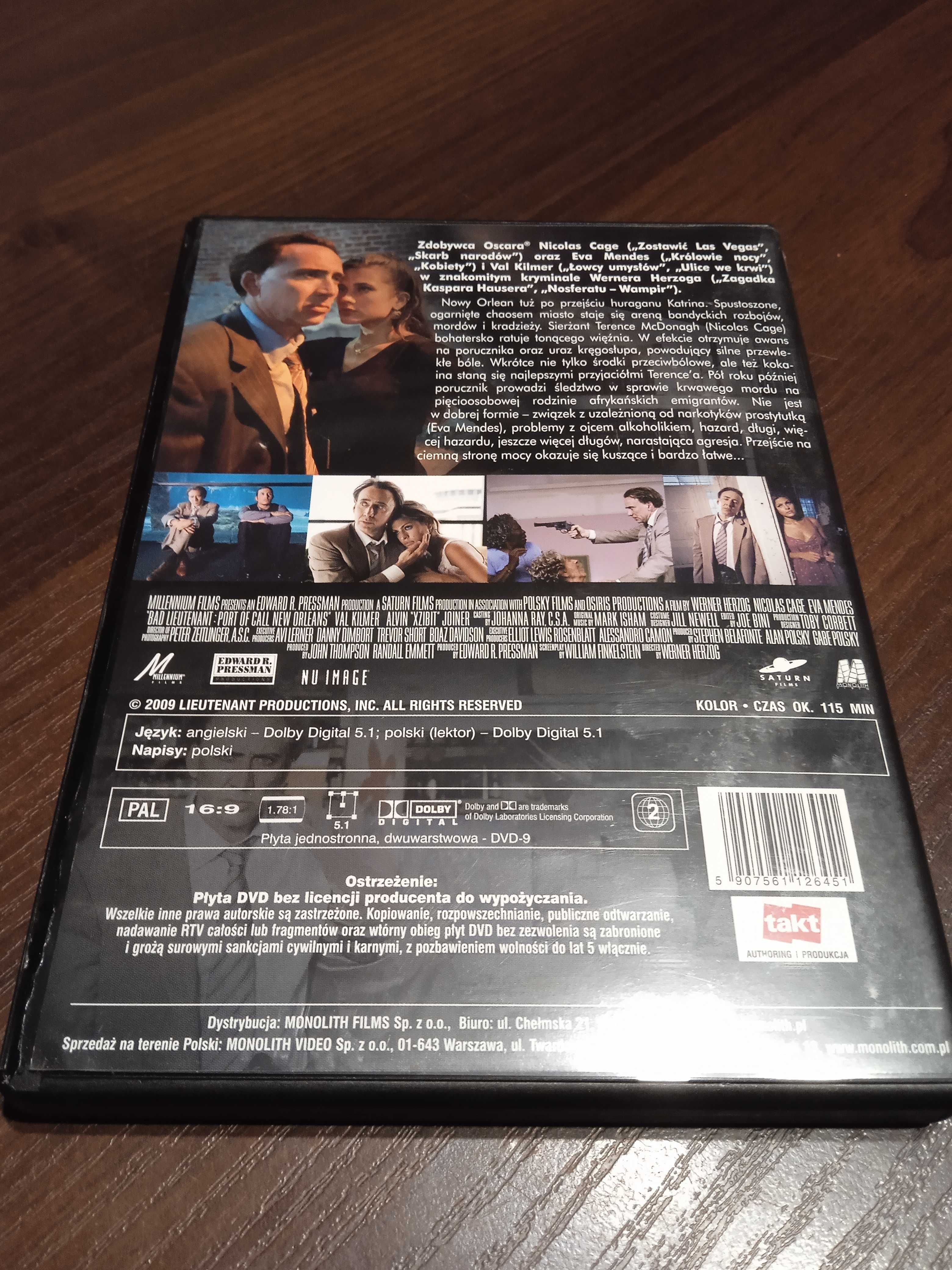 Film DVD Zły Porucznik /Nicolas Cage.