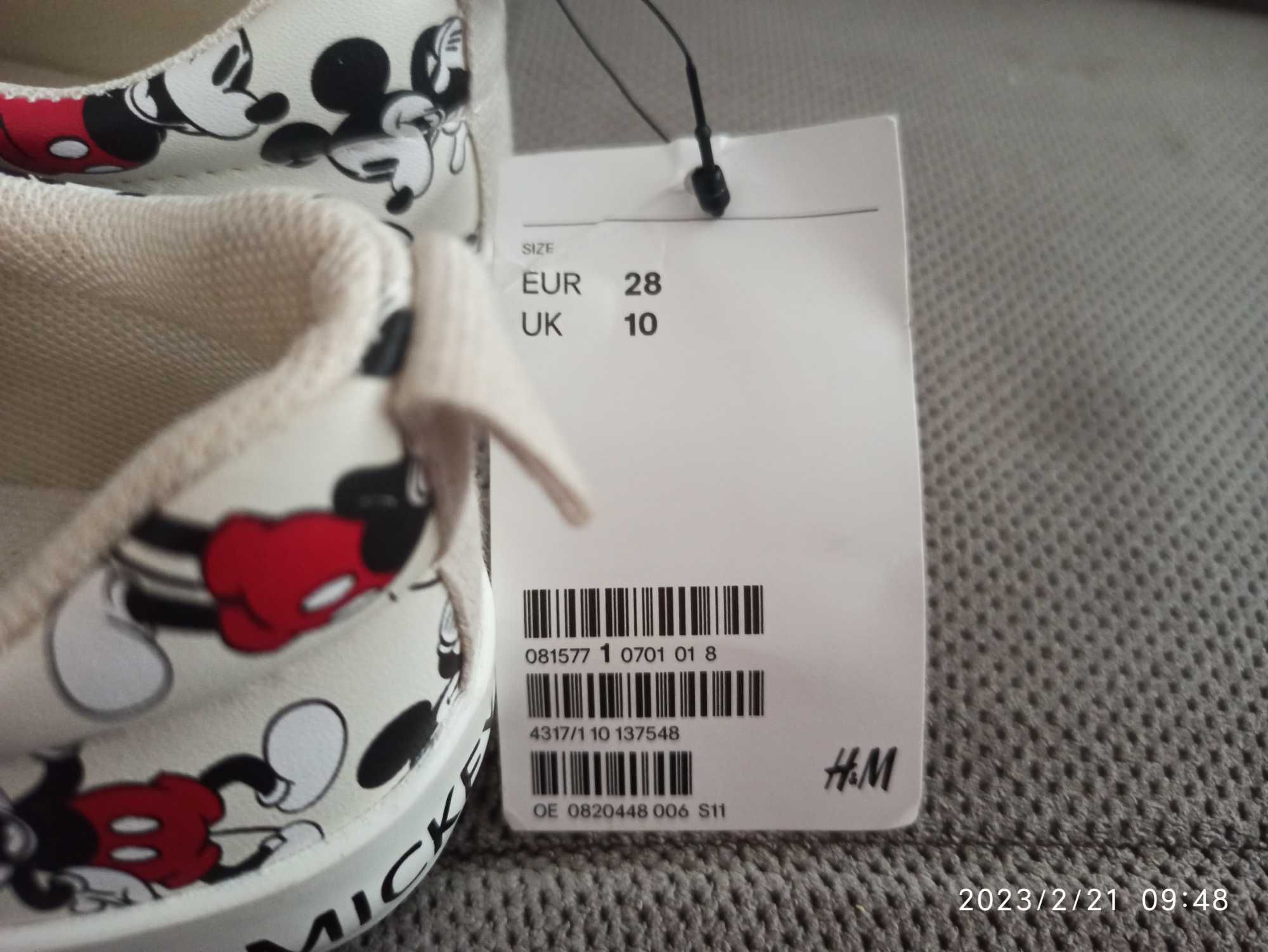 Trampki chłopięce H&M Mickey 28 (18 cm) Nowe