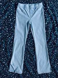 H&M spodnie dżersej dżinsy cienki lekki jeans flare dzwony 164