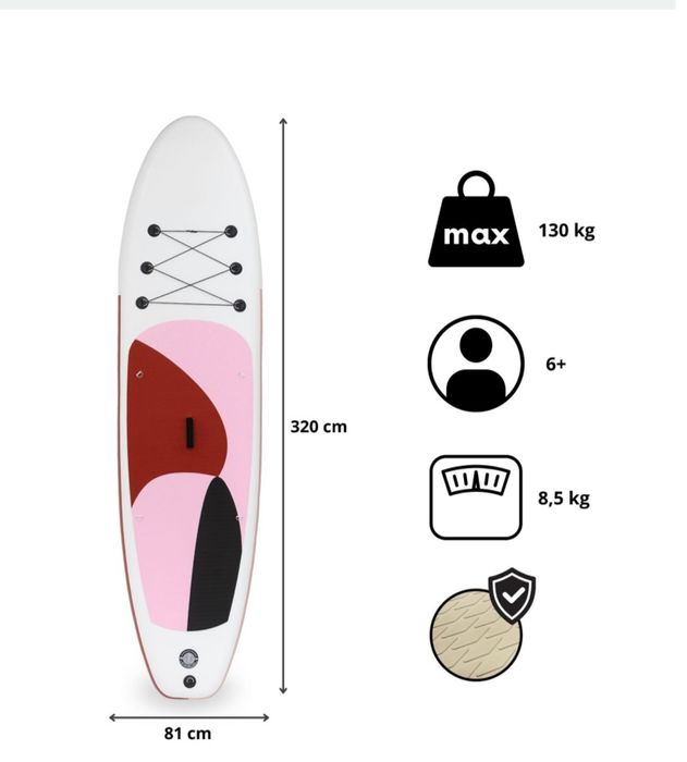 Duża pompowana deska sup 320 cm