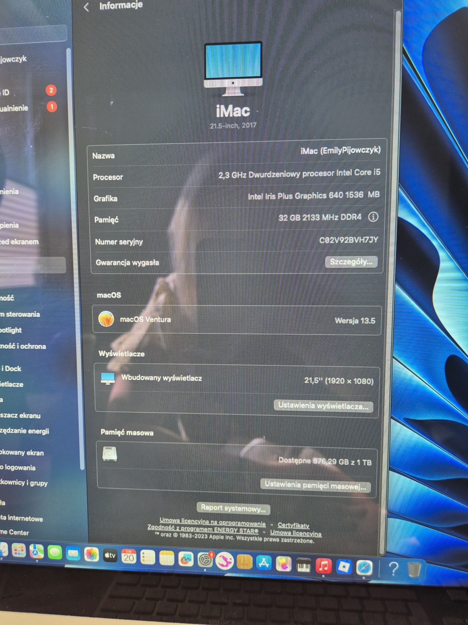 IMAC 21,5 2017 rok