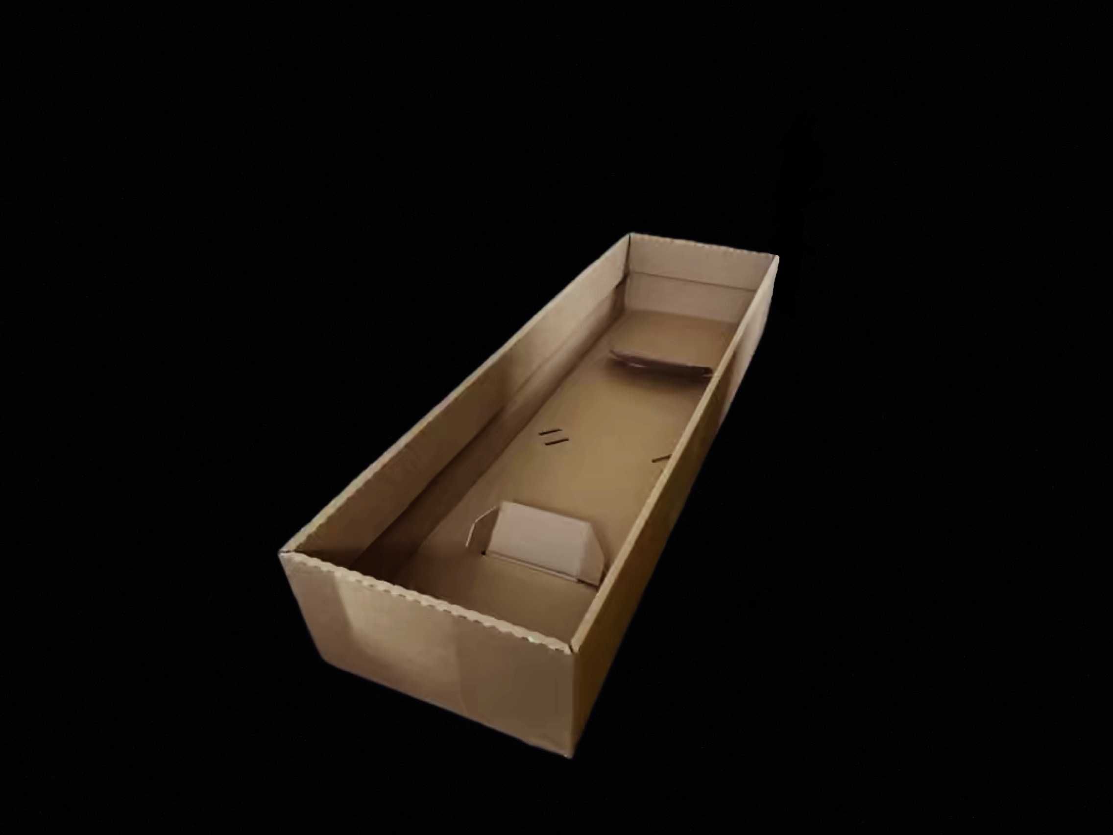 Trumna kartonowa kremacyjna z wiekiem płaska 192,5 58,5 31,5cm 5W 1200