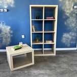 Regał IKEA KALLAX dąb 2x4 + stolik Lack dąb