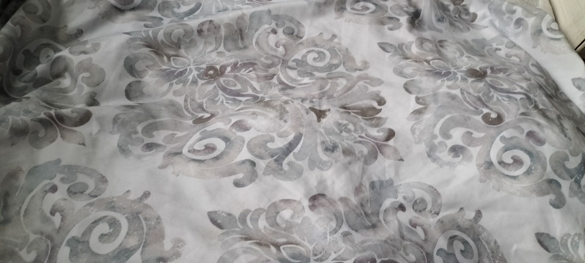 Pościel z mikrofibry jasnoszara we wzory,200x220,2 poszewki 70x80