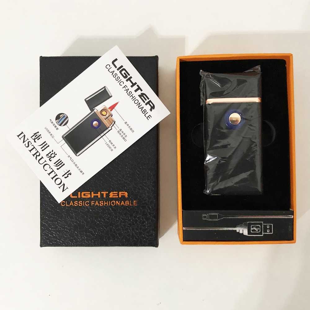 Зажигалка спиральная USB TH-705 2IN1 Газ + USB. Цвет: черный.