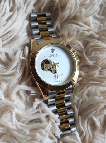 Rolex Oyster Perpetual elegancki zegarek automat na bransolecie