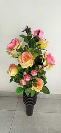 Róże - kompozycje do wazonu cmentarnego