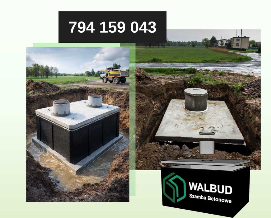 Szambo betonowe Betonowy Zbiornik na Wodę Deszczówkę MONTAŻ