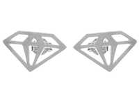 Rodowane Ażurowe Kolczyki Celebrytka Diament V028S
