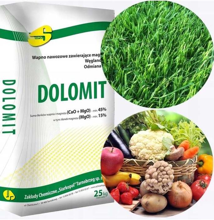 CAŁOROCZNE Wapno nawozowe z magnezem 25kg (CaO+MgO) Dolomit Siarkopol