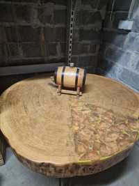 Stół drewniany, lity płat drewną dąb