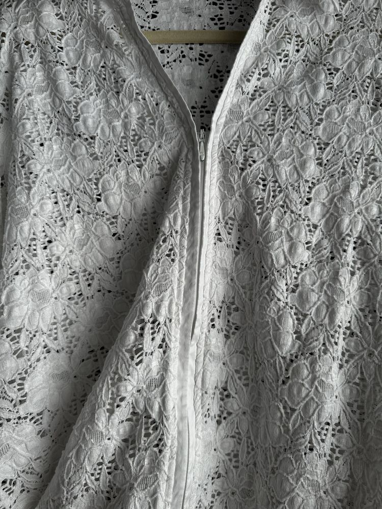 Biała koronkowa pleciona narzutka Gerry Weber 40/42 L/XL