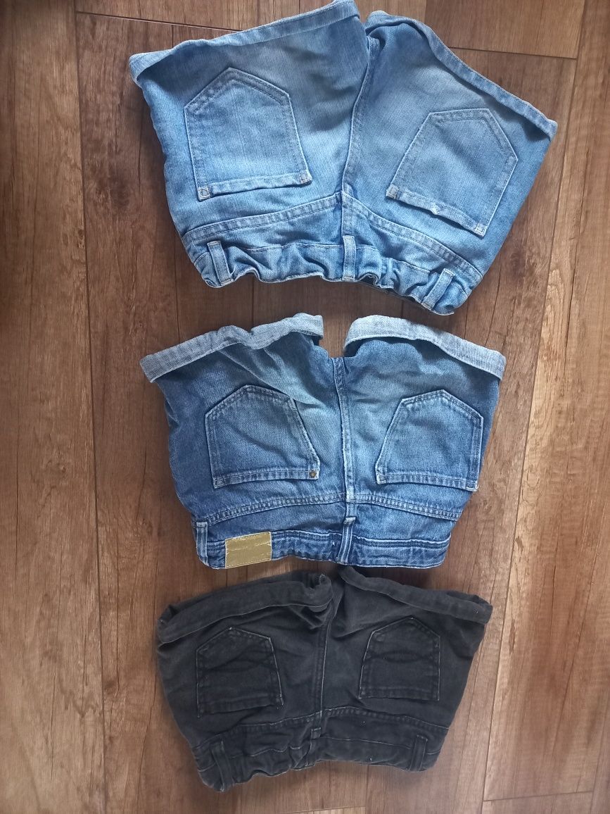 3x spodenki jeansy 134 H&M, Nest