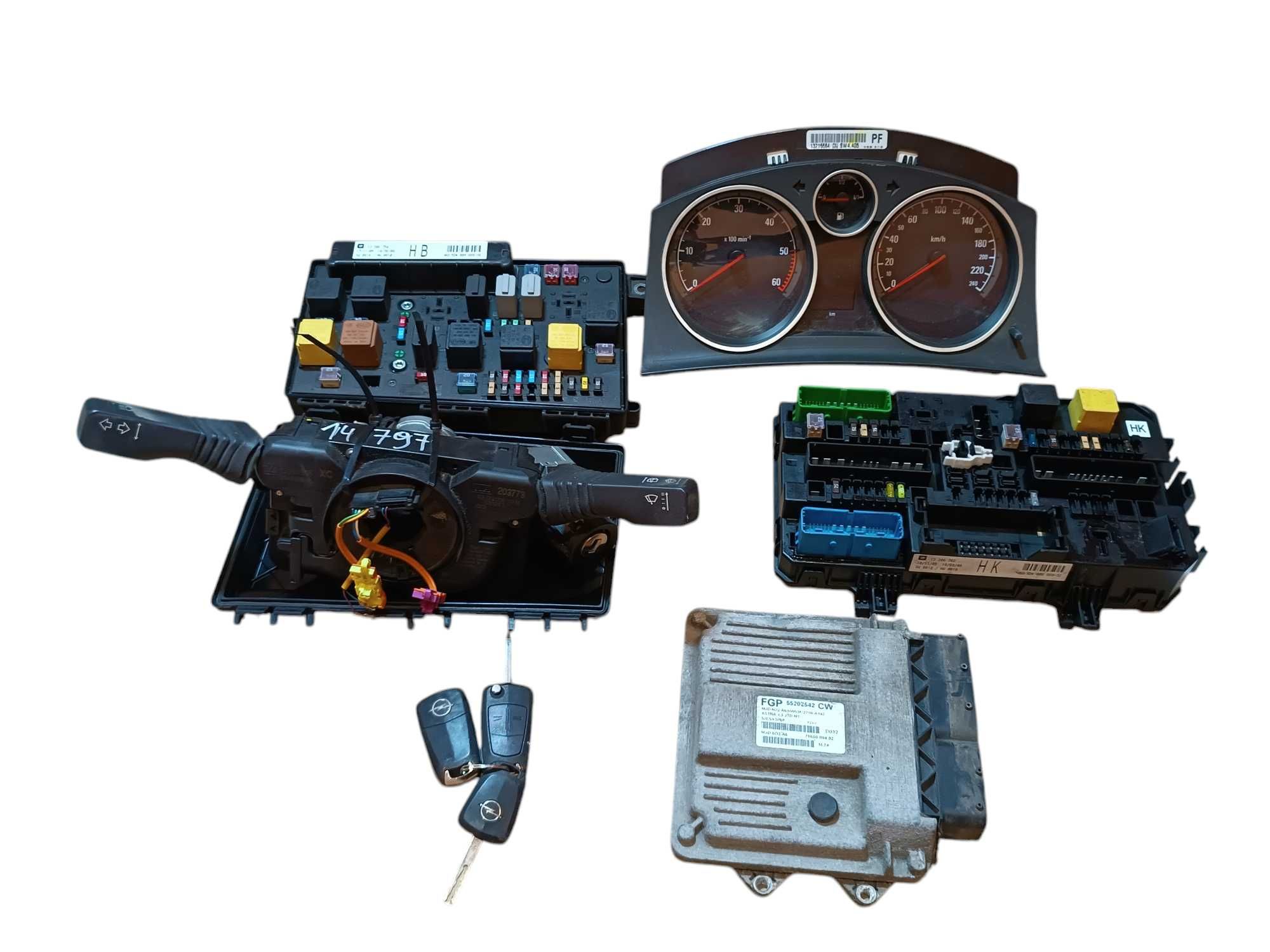 Zestaw Startowy Sterownik Stacyjka Klucz Immobiliser Astra H 1.3 JTD