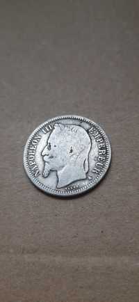 Moneta 1 Frank 1868r. Francja Srebro