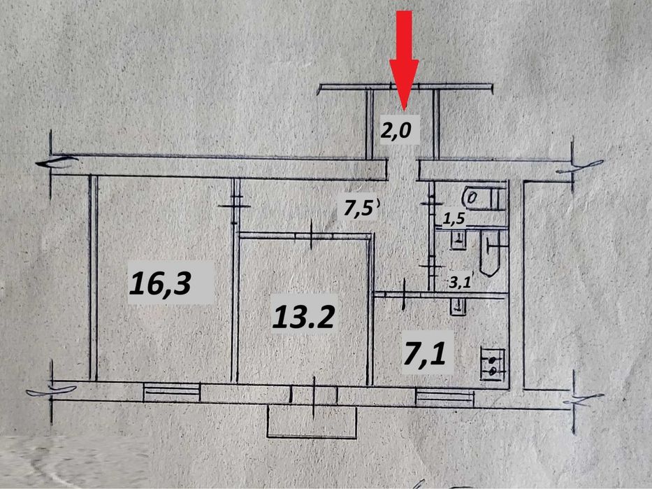 Продаж сталінки 2к- 51м2, Повітряних Сил, 21/2, є ліфт, ст.м.Вокзальна
