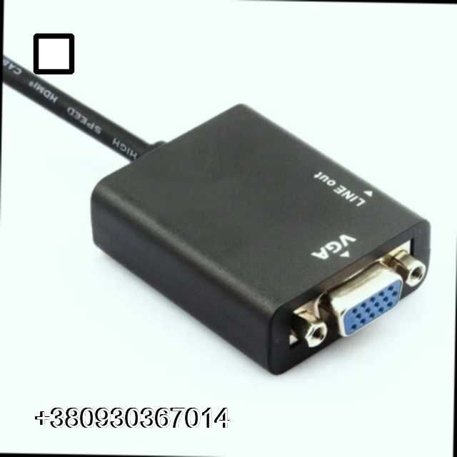 HDMI TO VGA адаптер с аудио HDMI-VGA Выход 1080P 1.4 с кабелем aux