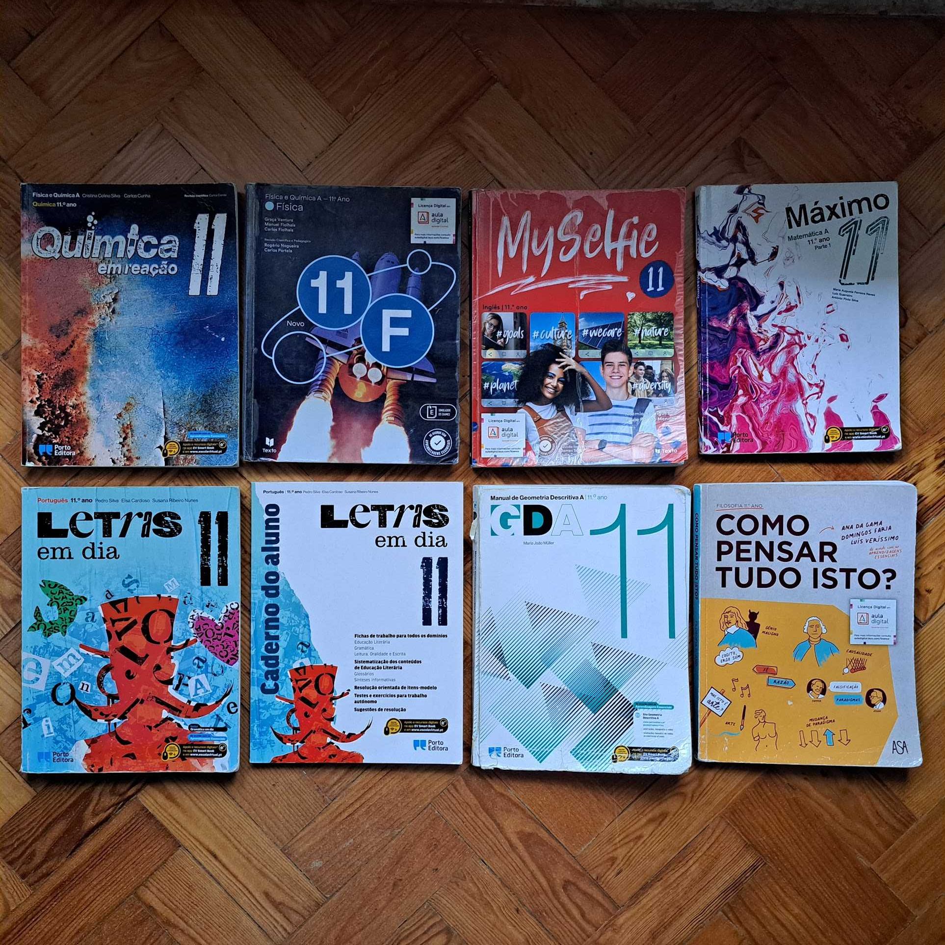 Manuais 11.º ano FQ-Inglês-Matemática-Portugues-GD-Filosofia