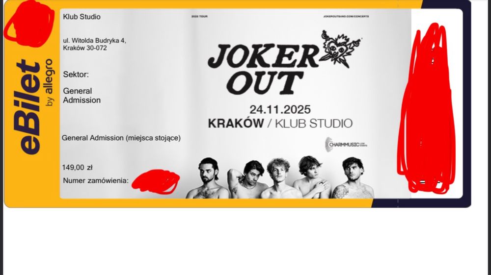 2 bilety na Joker Out w Krakowie