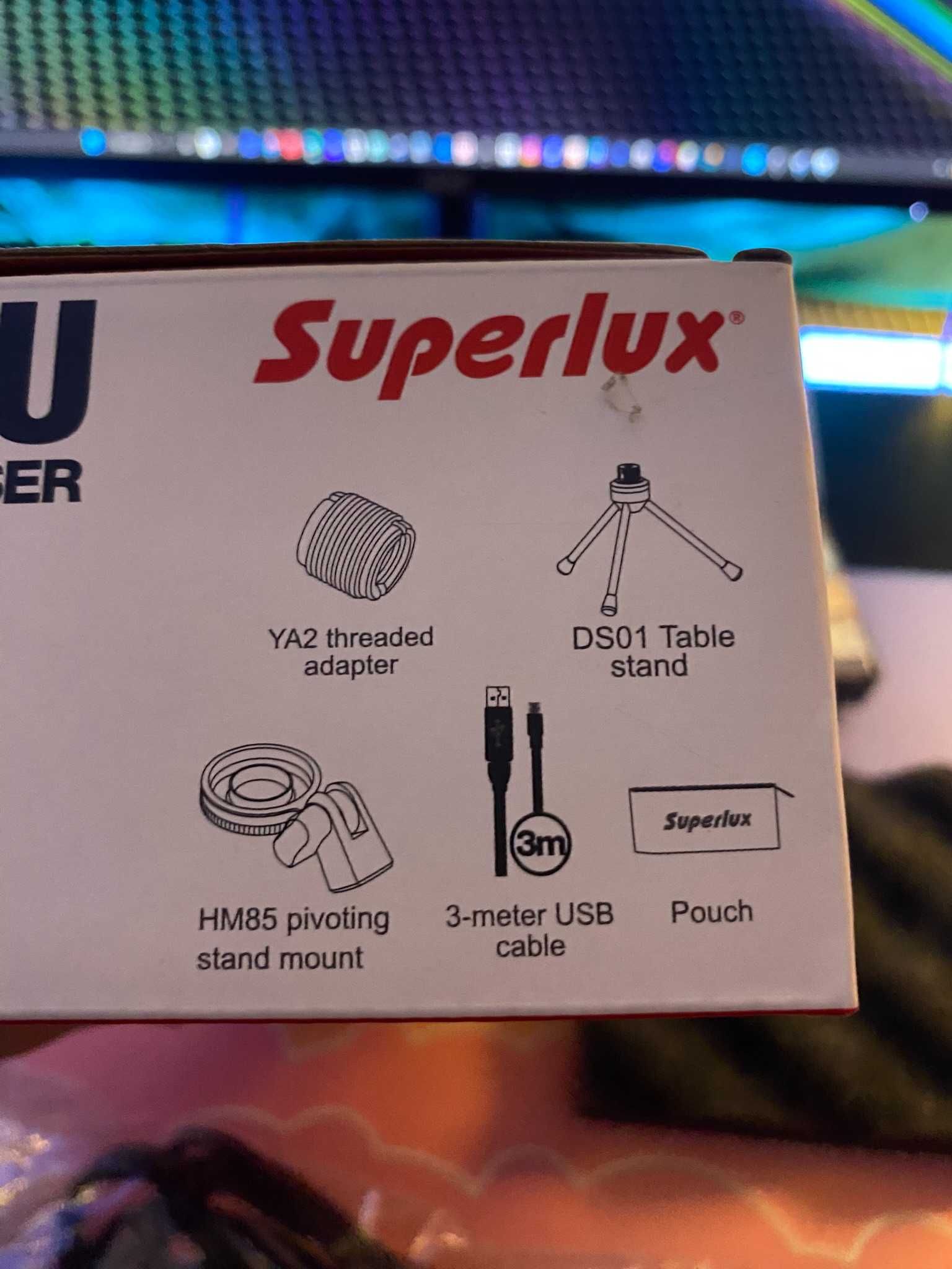 Mikrofon Superlux E205U, jak nowy, kompletny zestaw