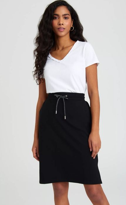 Biała koszulka tshirt Greenpoint dekolt  36 S  24hm