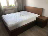 Komplet mebli do sypialni Ikea Malm brąz full zestaw łóżko szafa rtv