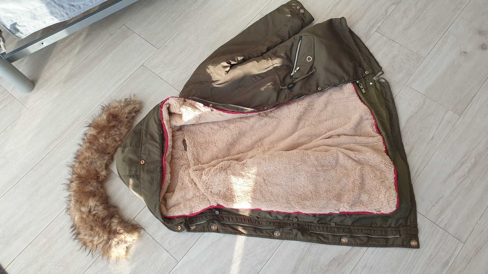 Kurtka jesienno - zimowa, parka - TRZYCZĘŚCIOWA NOWA!