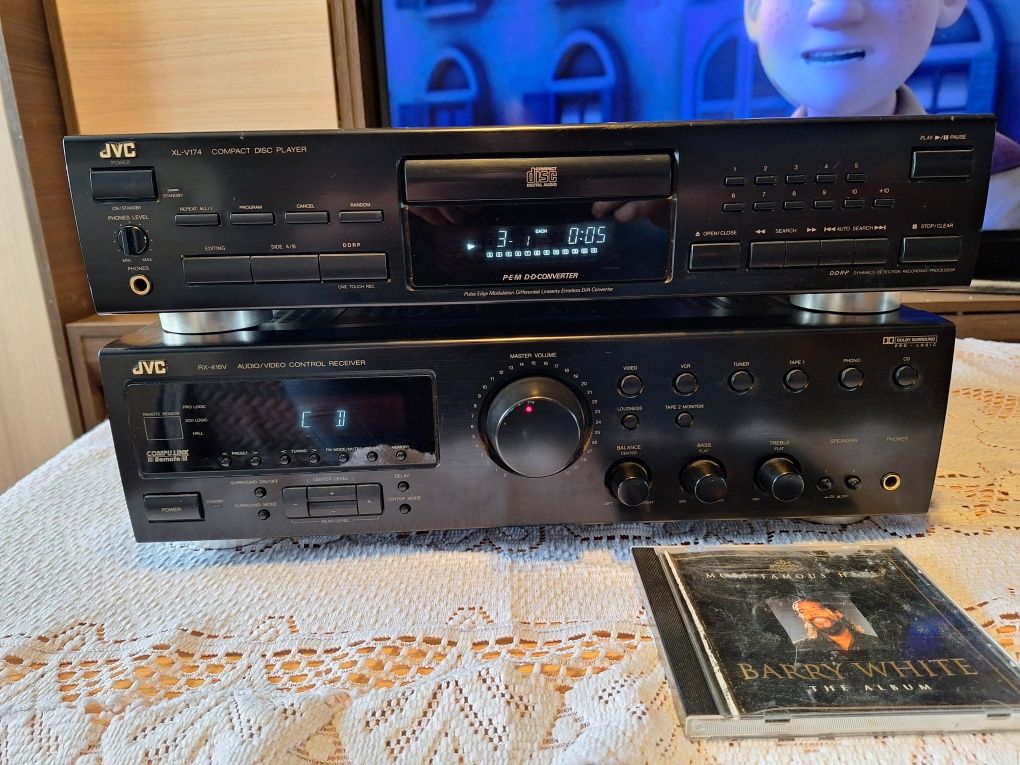 Amplituner JVC RX 416VBK + Odtwarzacz CD JVC XL W174BK