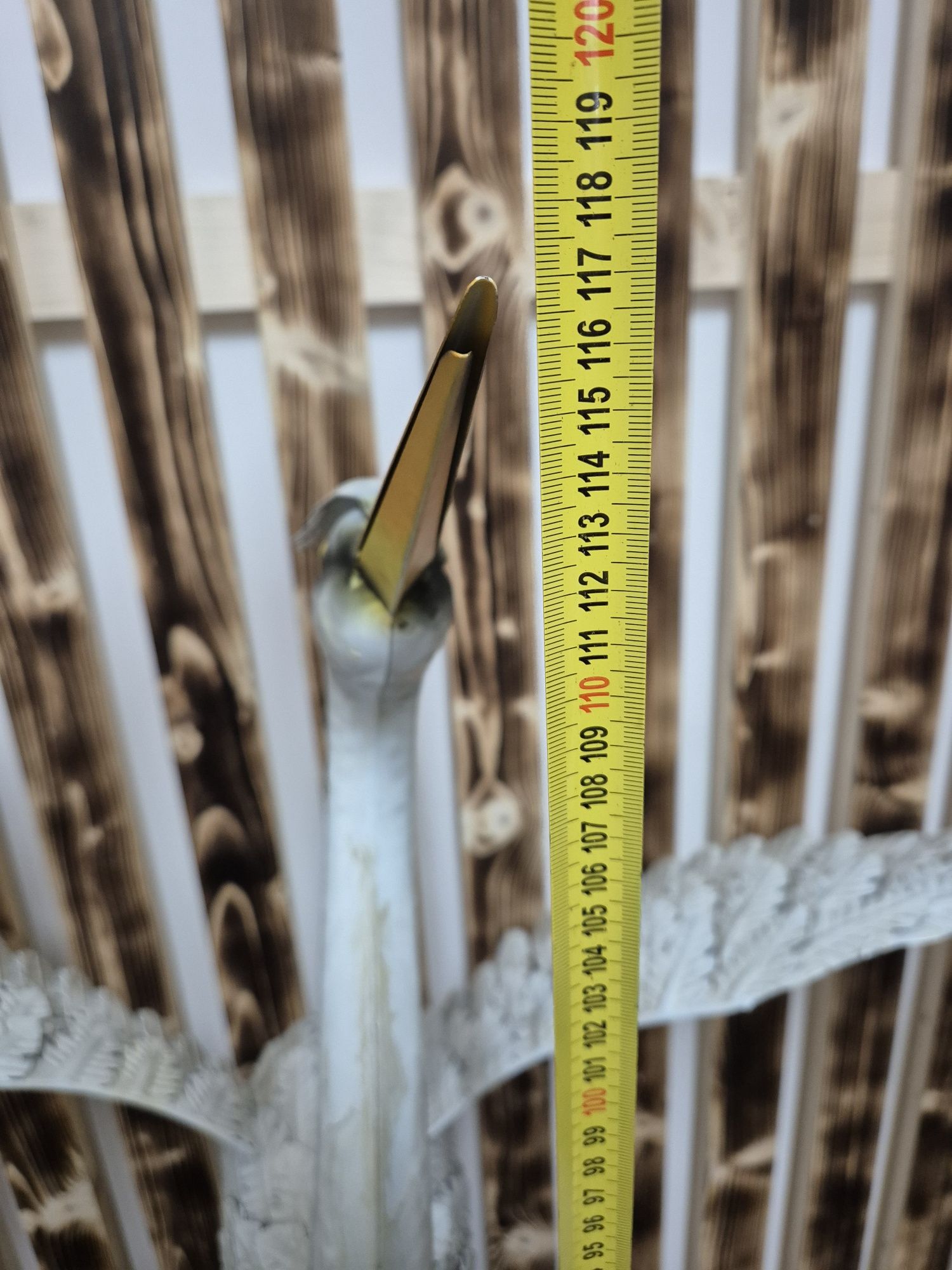 Żuraw figurka duża metalowa 117 h cm