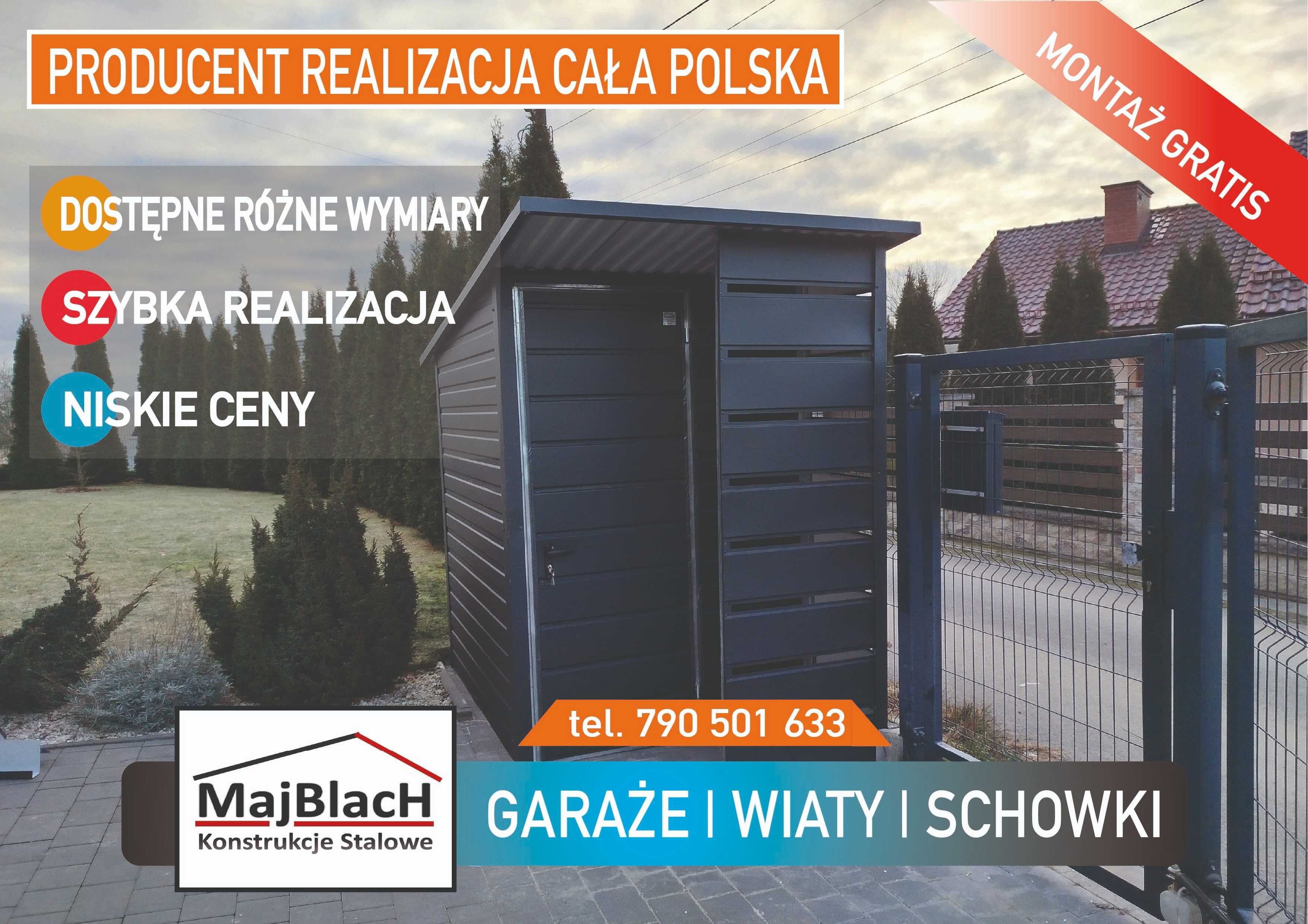 Altana Wejściowa - Schowek Ogrodowy - Garaż Blaszany-Wiata – Maj-Blach