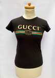Bluzka Czarna Koszulka Gucci S 36 T Shirt Czerń Napis